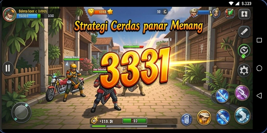 Tangkapan layar 333I menunjukkan momen strategis dalam permainan.