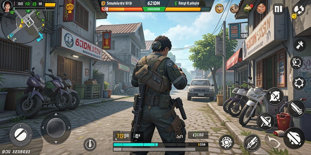 Screenshot gameplay 62IDN yang menunjukkan simulasi interaktif.