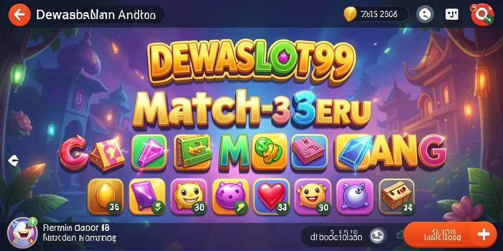 Tampilan gameplay DEWASLOT99 yang menampilkan keseruan permainan Match-3.