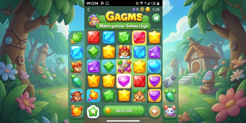 Tampilan gameplay menarik dalam permainan Match-3 IN1234.