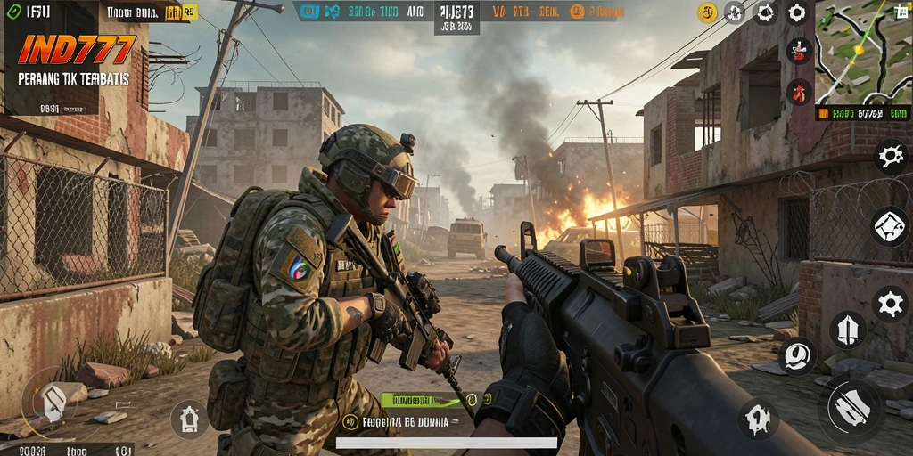 Gameplay menembak yang intens dan mendebarkan di IND777.