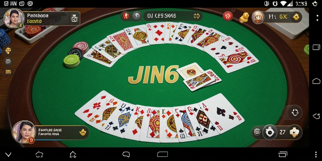 Tampilan gameplay seru dari JIN69 saat bermain Gaple.