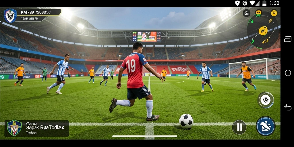 Screenshot KM789 menampilkan aksi sepak bola yang menegangkan dan grafis yang menawan.