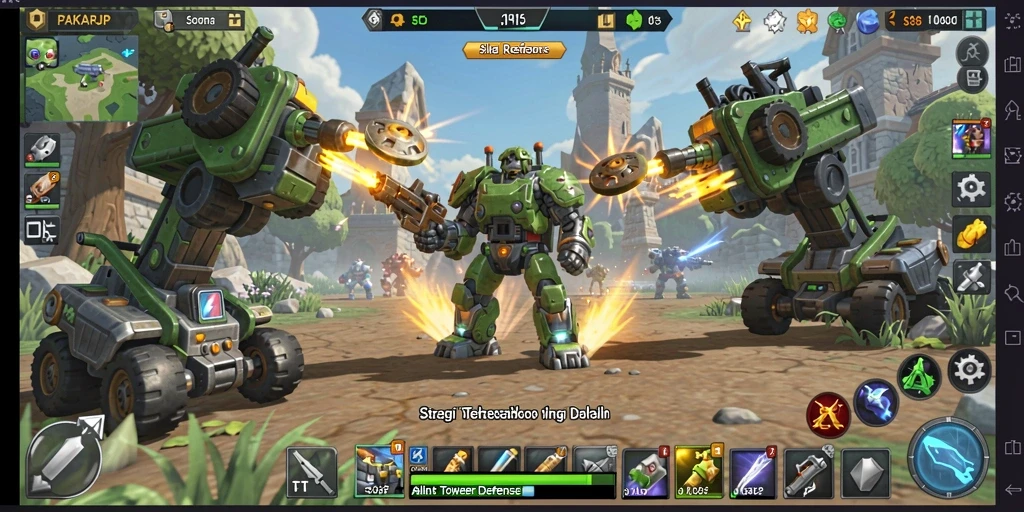 Gameplay seru Tower Defense PAKARJP dengan strategi menara yang mendebarkan.