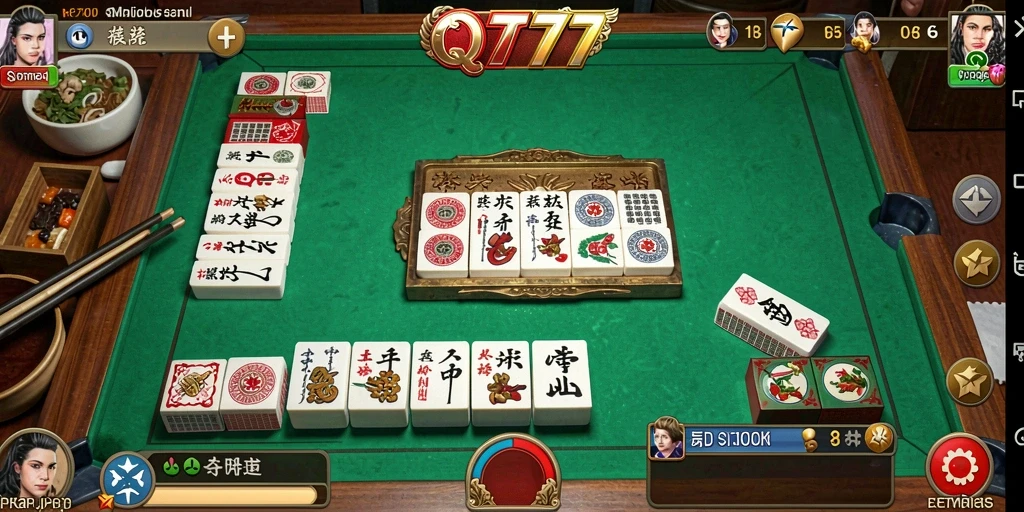 Tampilan gameplay Mahjong yang seru dan menantang di QT777.