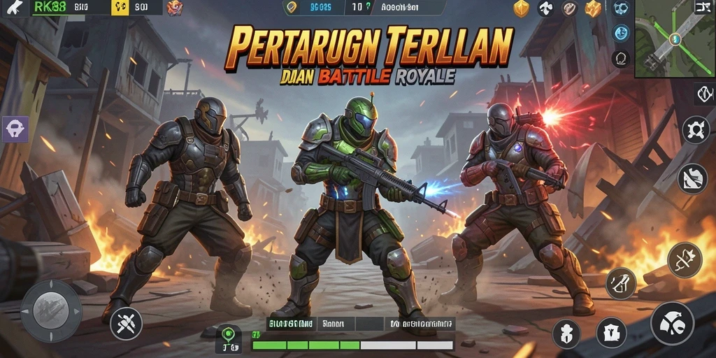 Tampilkan momen menegangkan dari gameplay Battle Royale di RK88.