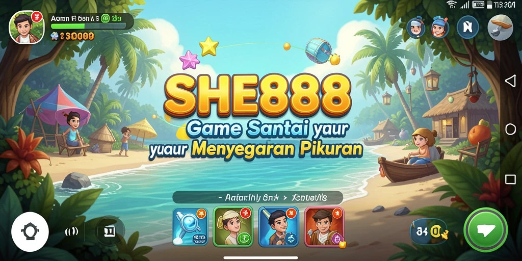 Tampilan gameplay <strong>SHE888</strong> yang ceria dan penuh tantangan.